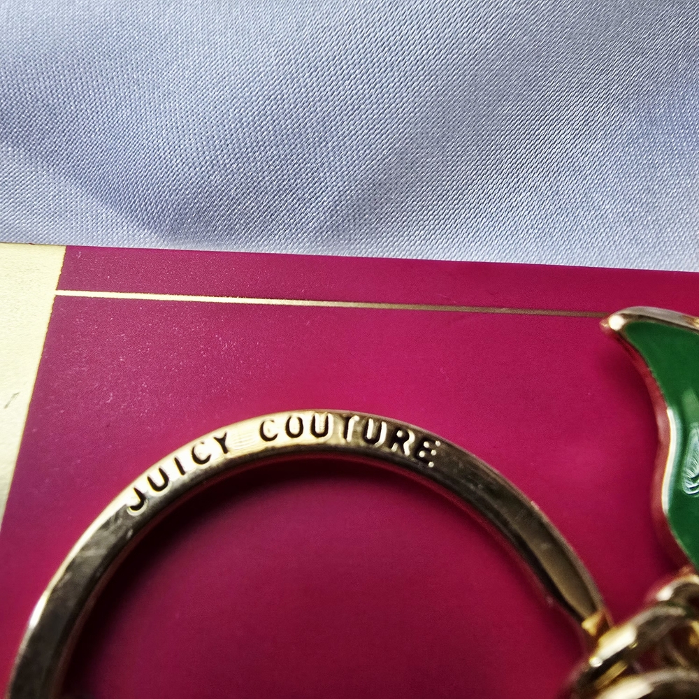 Juicy Couture Red Crystal Cherry Keychain - Picture 4 of 4
